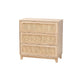 Baxton Studio Elsbeth Japandi Oak Brown Finished Wood and Natural Rattan 3-Drawer Storage Cabinet WHI-LC22040703-Rattan-3DW-Cabinet