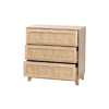 Baxton Studio Elsbeth Japandi Oak Brown Finished Wood and Natural Rattan 3-Drawer Storage Cabinet WHI-LC22040703-Rattan-3DW-Cabinet