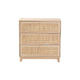 Baxton Studio Elsbeth Japandi Oak Brown Finished Wood and Natural Rattan 3-Drawer Storage Cabinet WHI-LC22040703-Rattan-3DW-Cabinet