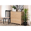 Baxton Studio Elsbeth Mid-Century Modern Oak Brown Finished Wood and Natural Rattan 5-Drawer Storage Cabinet