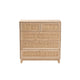 Baxton Studio Elsbeth Mid-Century Modern Oak Brown Finished Wood and Natural Rattan 5-Drawer Storage Cabinet