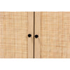 Baxton Studio Declan Mid-Century Modern Espresso Brown Finished Wood and Natural Rattan 2-Door Storage Cabinet