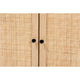 Baxton Studio Declan Mid-Century Modern Espresso Brown Finished Wood and Natural Rattan 2-Door Storage Cabinet