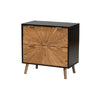 Baxton Studio Richardson Mid-Century Transitional Two-Tone Black and Natural Brown Finished Wood 2-Drawer Storage Cabinet