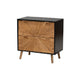 Baxton Studio Richardson Mid-Century Transitional Two-Tone Black and Natural Brown Finished Wood 2-Drawer Storage Cabinet