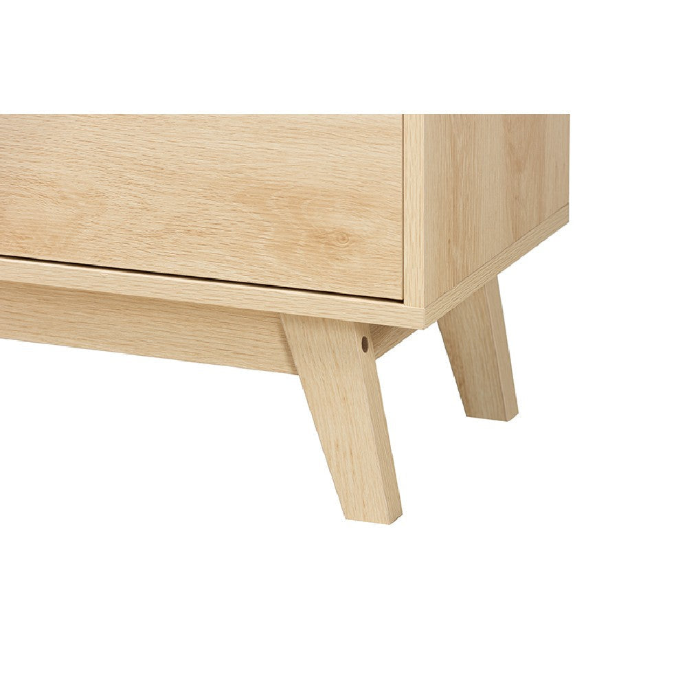 Baxton Studio Danina Japandi Oak Brown Finished Wood Bookshelf WHI-LCF20211236-Pine-Bookshelf