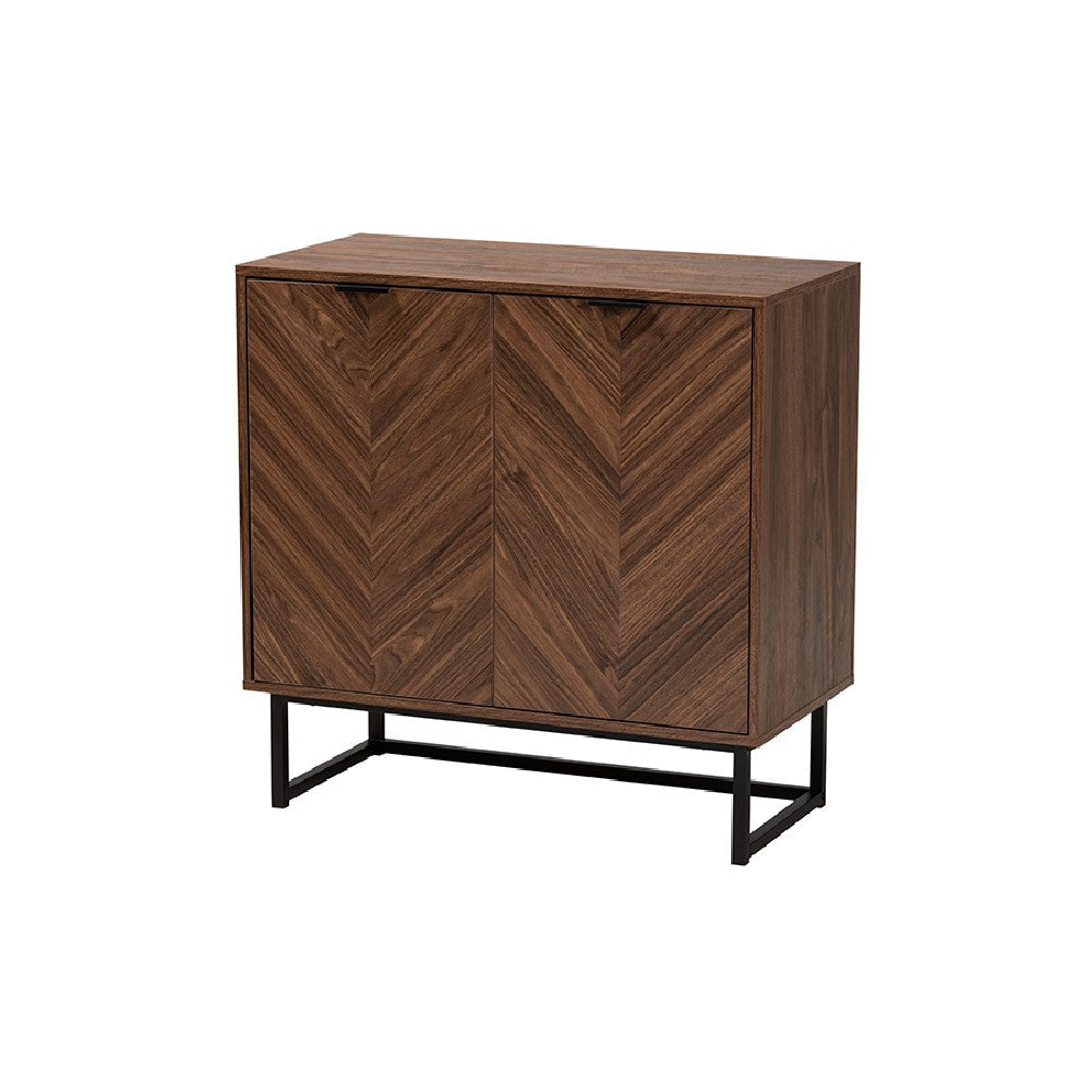 Baxton Studio Sadia Modern Walnut Brown Finished Wood Storage Cabinet WHI-LCF20211282-Walnut-Cabinet