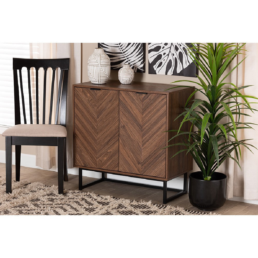 Baxton Studio Sadia Modern Walnut Brown Finished Wood Storage Cabinet WHI-LCF20211282-Walnut-Cabinet