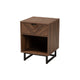 Baxton Studio Sadia Modern Walnut Brown Finished Wood and Black Metal 1-Drawer End Table WHI-LCF20211284-Walnut-ET
