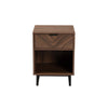 Baxton Studio Sadia Modern Walnut Brown Finished Wood and Black Metal 1-Drawer End Table WHI-LCF20211284-Walnut-ET