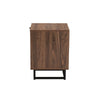 Baxton Studio Sadia Modern Walnut Brown Finished Wood and Black Metal 1-Drawer End Table WHI-LCF20211284-Walnut-ET