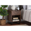Baxton Studio Sadia Modern Walnut Brown Finished Wood and Black Metal 1-Drawer End Table WHI-LCF20211284-Walnut-ET