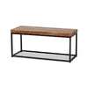 Baxton Studio Bardot Modern Industrial Walnut Brown Finished Wood and Black Metal Accent Bench WHI-LCF20256B-Wood-Metal-Bench
