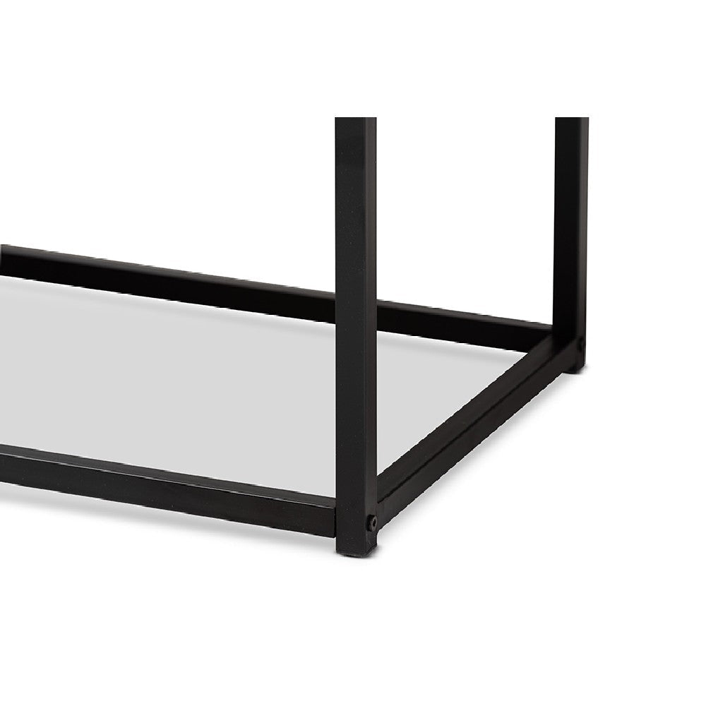 Baxton Studio Bardot Modern Industrial Walnut Brown Finished Wood and Black Metal Accent Bench WHI-LCF20256B-Wood-Metal-Bench