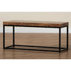 Baxton Studio Bardot Modern Industrial Walnut Brown Finished Wood and Black Metal Accent Bench