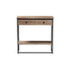 Baxton Studio Silas Modern Industrial Natural Brown Finished Wood and Black Metal 2-Drawer Console Table