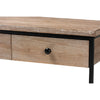 Baxton Studio Silas Modern Industrial Natural Brown Finished Wood and Black Metal 2-Drawer Console Table