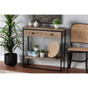 Baxton Studio Silas Modern Industrial Natural Brown Finished Wood and Black Metal 2-Drawer Console Table