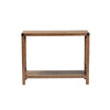 Baxton Studio Rumi Modern Farmhouse Natural Brown Finished Wood and Black Metal Console Table WHI-LCF20330-Wood-Console-Table