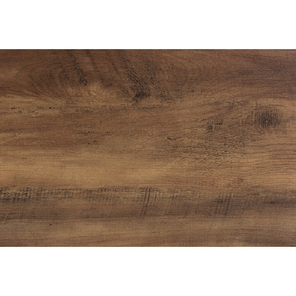 Baxton Studio Rumi Modern Farmhouse Natural Brown Finished Wood and Black Metal Console Table WHI-LCF20330-Wood-Console-Table