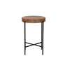 Baxton Studio Savion Modern Industrial Walnut Brown Finished Wood and Black Metal End Table WHI-LCF20443-ET