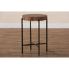 Baxton Studio Savion Modern Industrial Walnut Brown Finished Wood and Black Metal End Table WHI-LCF20443-ET
