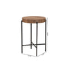 Baxton Studio Savion Modern Industrial Walnut Brown Finished Wood and Black Metal End Table