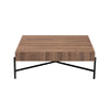 Baxton Studio Savion Modern Industrial Walnut Brown Finished Wood and Black Metal Coffee Table WHI-LCF20446-CT