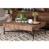 Baxton Studio Savion Modern Industrial Walnut Brown Finished Wood and Black Metal Coffee Table WHI-LCF20446-CT