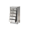 Baxton Studio Carel French Industrial Silver Metal 5-Drawer Accent Storage Cabinet WHI-LD18B054-Silver-5DW-Cabinet
