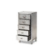 Baxton Studio Carel French Industrial Silver Metal 5-Drawer Accent Storage Cabinet WHI-LD18B054-Silver-5DW-Cabinet