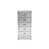 Baxton Studio Carel French Industrial Silver Metal 5-Drawer Accent Storage Cabinet WHI-LD18B054-Silver-5DW-Cabinet