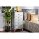 Baxton Studio Carel French Industrial Silver Metal 5-Drawer Accent Storage Cabinet WHI-LD18B054-Silver-5DW-Cabinet