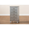 Baxton Studio Carel French Industrial Silver Metal 5-Drawer Accent Storage Cabinet