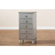 Baxton Studio Carel French Industrial Silver Metal 5-Drawer Accent Storage Cabinet