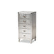 Baxton Studio Carel French Industrial Silver Metal 5-Drawer Accent Storage Cabinet WHI-LD18B054-Silver-5DW-Cabinet