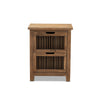 Baxton Studio Clement Rustic Transitional Medium Oak Finished 2-Drawer Wood Spindle End Table WHI-LD19A004-Medium-Oak-ET