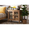 Baxton Studio Clement Rustic Transitional Medium Oak Finished 2-Door Wood Spindle Accent Storage Cabinet