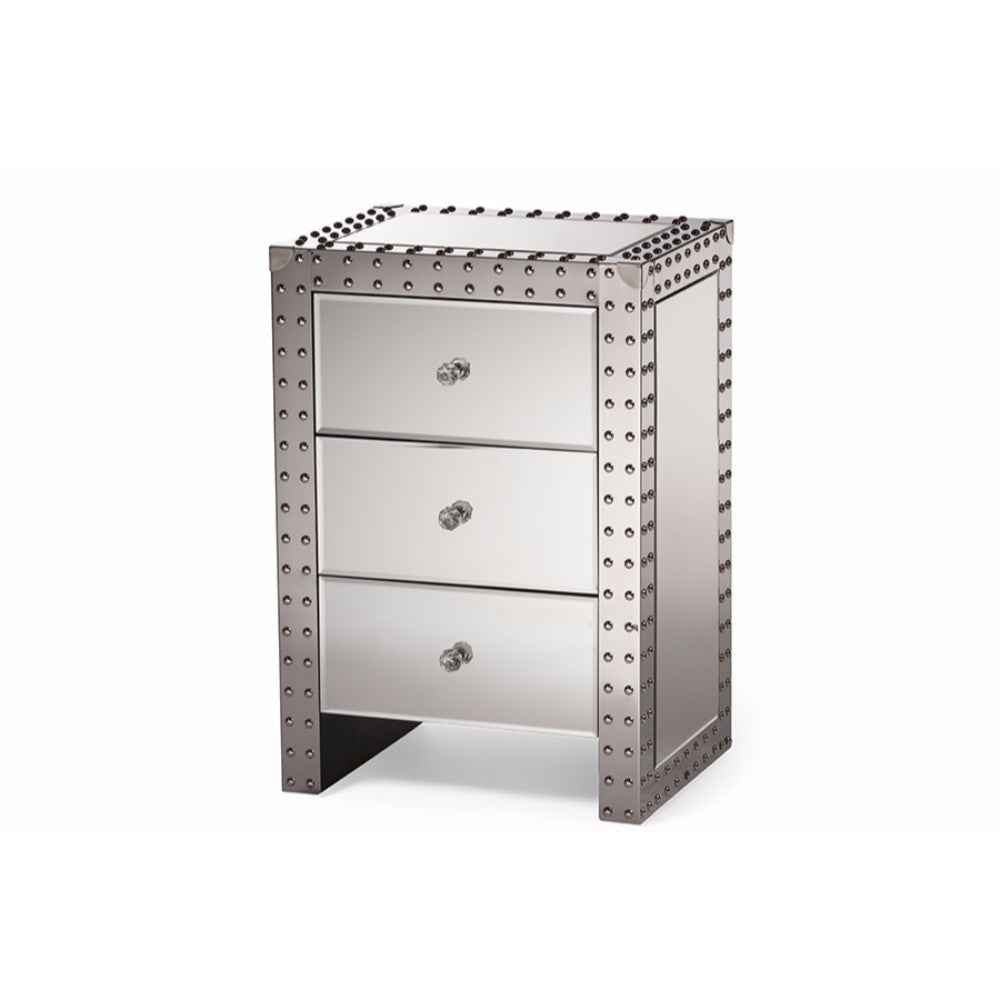 Baxton Studio Azura Modern and Contemporary Hollywood Regency Glamour Style End Table WHI-LD2470