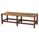 bali & pari Liza Bohemian Natural Seagrass and Wood Accent Bench WHI-LIZZA-Wooden-Bench