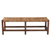 bali & pari Liza Bohemian Natural Seagrass and Wood Accent Bench WHI-LIZZA-Wooden-Bench