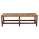 bali & pari Liza Bohemian Natural Seagrass and Wood Accent Bench WHI-LIZZA-Wooden-Bench