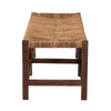 bali & pari Liza Bohemian Natural Seagrass and Wood Accent Bench WHI-LIZZA-Wooden-Bench