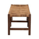 bali & pari Liza Bohemian Natural Seagrass and Wood Accent Bench WHI-LIZZA-Wooden-Bench