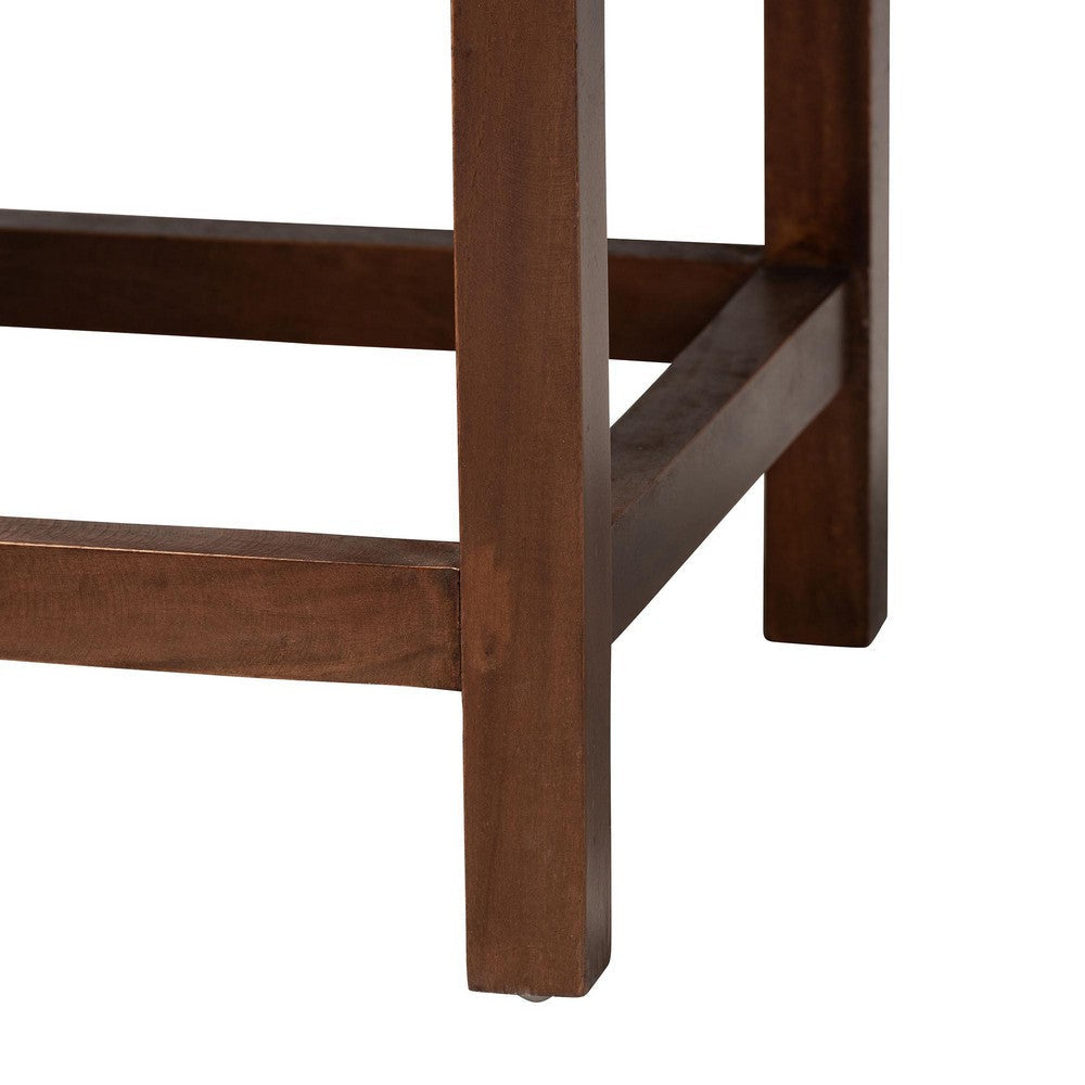 bali & pari Liza Bohemian Natural Seagrass and Wood Accent Bench WHI-LIZZA-Wooden-Bench