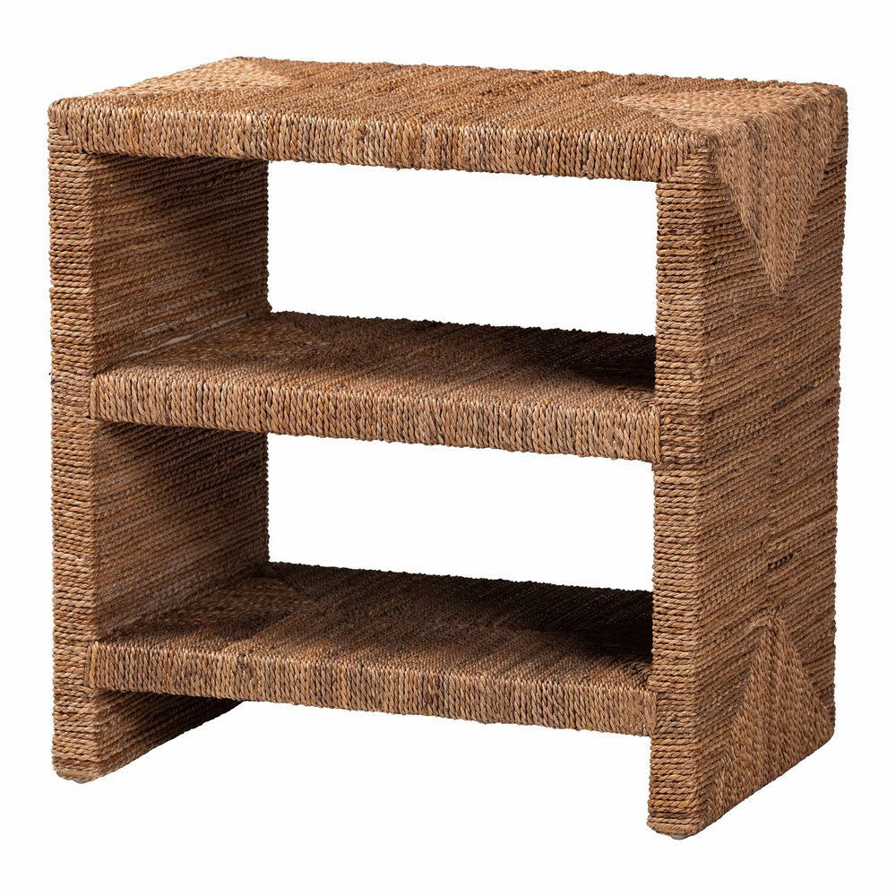 bali & pari Liza Bohemian Natural Seagrass End Table WHI-LIZZA-Wooden-ET