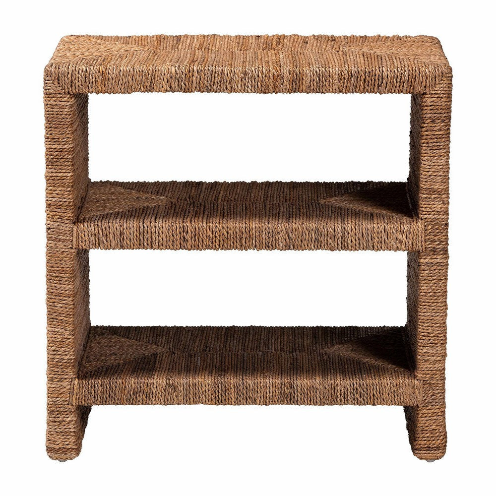 bali & pari Liza Bohemian Natural Seagrass End Table WHI-LIZZA-Wooden-ET