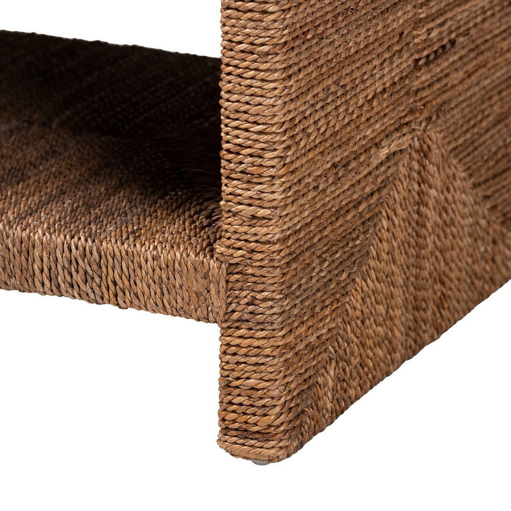 bali & pari Liza Bohemian Natural Seagrass End Table WHI-LIZZA-Wooden-ET