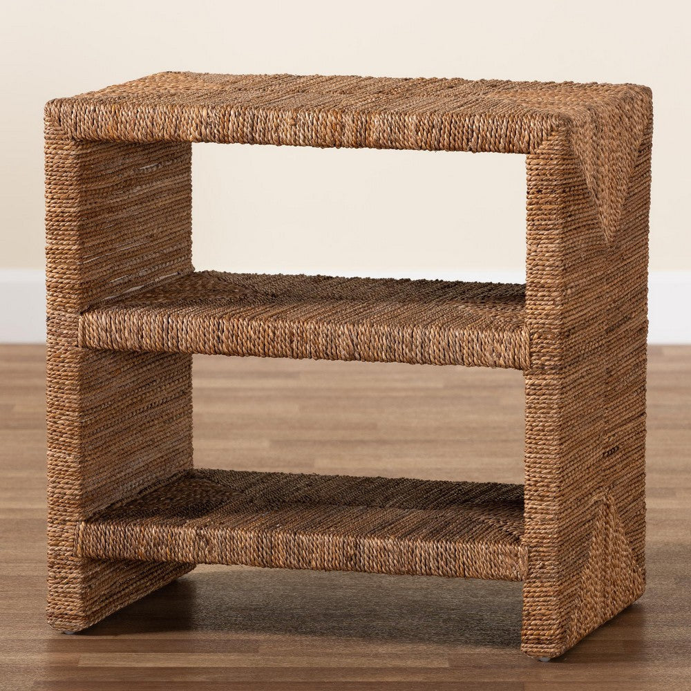 bali & pari Liza Bohemian Natural Seagrass End Table WHI-LIZZA-Wooden-ET