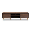 Baxton Studio Landen Mid-Century Modern Walnut Brown and Gold Finished Wood TV Stand WHI-LV10TV1013WI-Columbia-Gold-TV